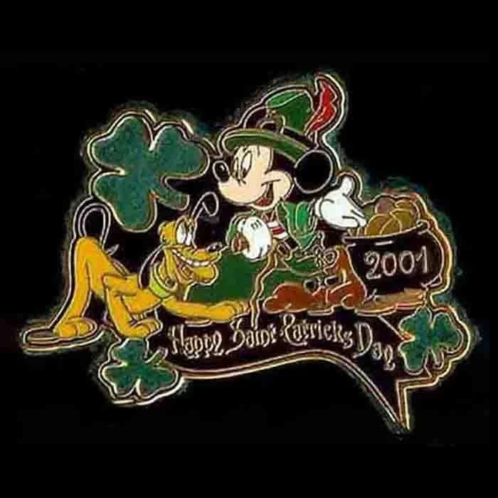 Feliz Día de San Patricio 2001 Mickey como Duende con Pin Plutón LE5000 Foto 1 de 1
