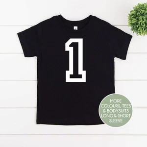 1st Birthday Shirt or Bodysuit, Short or Long Sleeve, Multiple Colours, ONE Gift - Picture 1 of 4