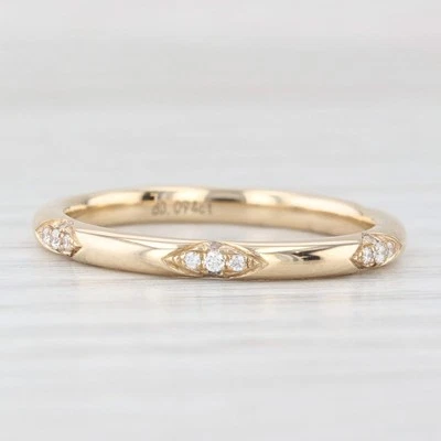 New Diamond Wedding Band 14k Yellow Gold Stackable Anniversary Ring Size 6.5 - Image 1 of 4
