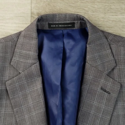 Perry Ellis Sport Coat Mens 40S Glen Check Plaid Two Button Double Vented Blazer - Image 1 of 4