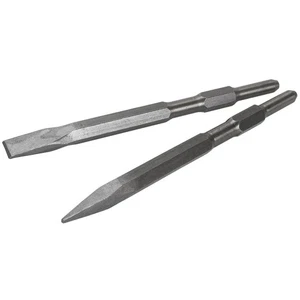 XtremepowerUS 2 Pezzi Scalpelli per Calcestruzzo Punta e Piatti per Martello Cric Demolizione - Foto 1 di 1