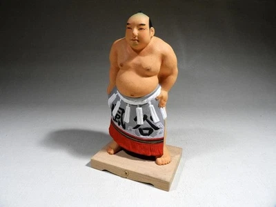 Japanese Sumo Wrestler Clay Doll Statue 9.4 inch tall YOKOZUNA Rikishi - Image 1 of 4