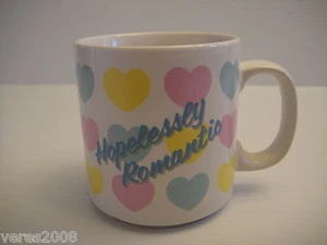 Papel hoffnungslos romantisch hergestellt in den USA Vintage Kaffee Tee Tasse Becher Herzen - Bild 1 von 3