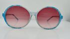 Vintage Plaza 2011 Blue Translucent Round Sunglasses Frames USA
