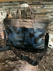 COACH Metropolitan Soft Helmet Bag WILD BEAST CAMOUFLAGE 57780 Blue - Picture 1 of 10