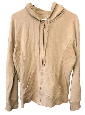 Jones New York JNY Sz. XL Hoodie Full Zip lightweight sweatshirt brown 1260 - Image 1 of 4