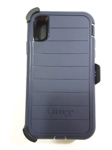 OtterBox DEFENDER SERIES Case & Holster for iPhone XR - Dark Blue/Tan - Picture 1 of 15