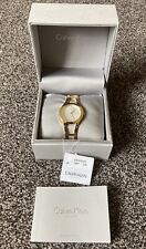 Womens Calvin Klein Swiss Made Gold Analogue Watch K6R23526 New RRP £269