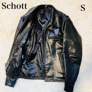 Schott Horsehide Single Riders Jacket Black Vintage RARE Size S From Japan cool - Picture 1 of 10