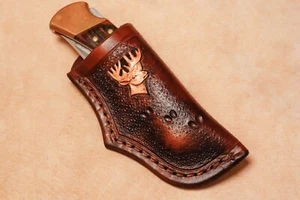 Custom Leather Sheath w/deer for Buck 110 - Picture 1 of 4