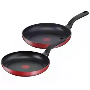 Tefal Red Delight Cooking Cook Pan Kitchen Item Frypan Set 24cm And 28cm - Picture 1 of 1