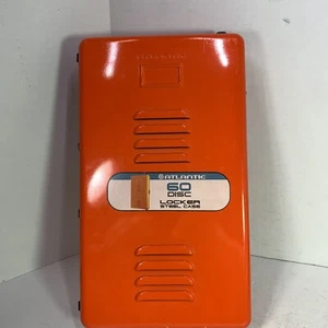 Vintage Atlantic 60 Disc Storage Locker Orange Steel 2005 With Sleeves READ - Imagen 1 de 21