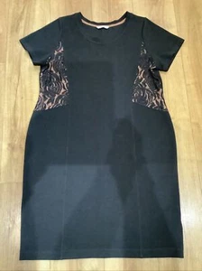 M&S COLLECTION Black/ Nude Stretch, Lace Detail Bodycon Party Dress sz 22 Ex Con - Picture 1 of 10