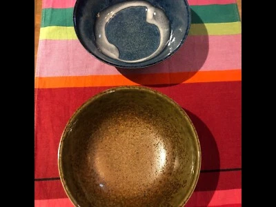 Cuencos de ramen japoneses 2 piezas rústicos Minoware 8" - Usados en excelente estado Foto 1 de 4