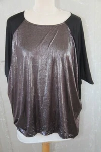 AKOZ - Fledermaus Pullover glänzend schwarz braun kupfer Gr. L neu - Bild 1 von 1