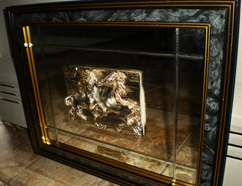 STUNNING SILVIO ZIPPOLI ITALIAN FRAMED MIRROR LIMITED ART 2 HORSES SCULPTURE Cover