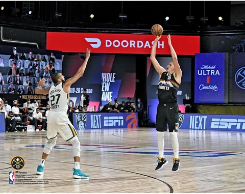 Nikola Jokic Denver Nuggets Unsigned 2020 Playoffs Shooting Photo Cover