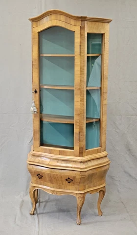 Vintage French Provincial Style Verdigris China Cabinet Cover