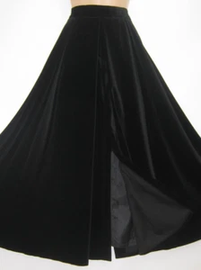 LAURA ASHLEY Vintage Black Velvet Edwardian Steampunk Riding Skirt, 6/8 (UK10) - Picture 1 of 9