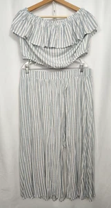 New 2 PC Torrid Tube Top Skort Women's Plus Size 1X Sunday Stripe Cloud Dancer  - Picture 1 of 10