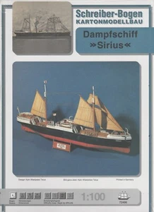 SCHREIBER Kartonmodellbaubogen Dampfschiff „Sirius“ Nr.: 72496 1:100 - Picture 1 of 2