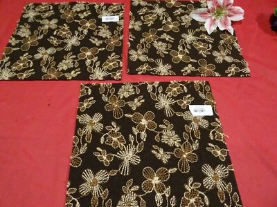 lot loisirs créatifs  feutrine marron fonçée rebrodée laine 3piéces neuves  - Photo 1/4