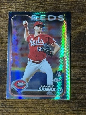 2024 Cincinnati Reds ROOKIE Carson Spiers Topps Chrome PRIZM REFRACTOR RC #167 - Image 1 of 2