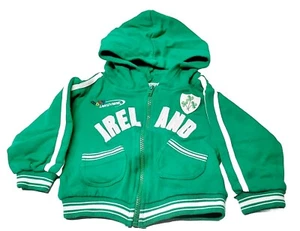 Bebé Lansdowne 0-6 Meses Irlanda Cremallera Completa Sudadera con Capucha Verde Hipster Deportiva - Imagen 1 de 13