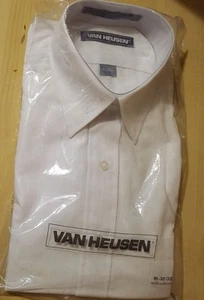 CAMISA VAN HEUSEN HOMBRE MANGA LARGA BLANCA 16-16 1/2 32-33 COLA LARGA ABOTONADA - Imagen 1 de 9