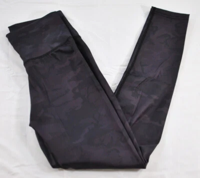 Legging feminina sem marca uso ativo tamanho pequeno cinza escuro camuflagem elástica - Imagem 1 de 4