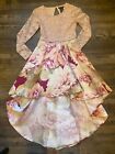 Girls Dress Beautiful Lace And Poly Satin Size 12 Pink And Floral