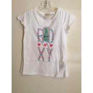 ROXY Girls Youth T-Shirt Size 4 White Short Sleeves New - Picture 1 of 4
