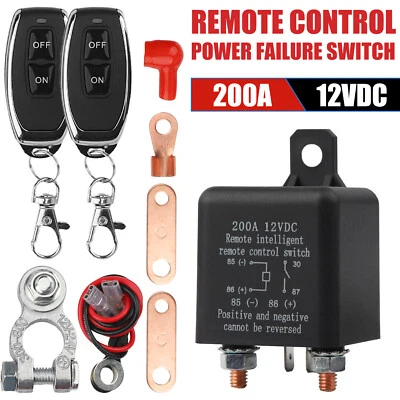 Wireless Dual Remote Car Battery Disconnect Relay Master Kill Cut-off Switch 12V Foto 1 de 4