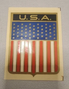 U.S.A. American Flag Original Vintage 50 Stars Decal/Sticker Patriotic Made USA - Picture 1 of 6