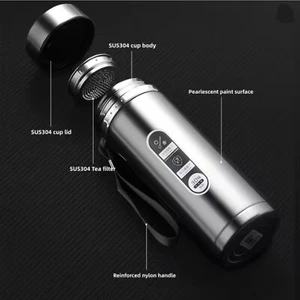 Smart Water Bottle Stainless Steel Thermal Mug 1L With Tea Filter - Picture 1 of 9