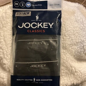 Men’s  NEW Jockey Classic Underwear 3 Pack Blue Low Rise Briefs Sz 36 Waist - Picture 1 of 5