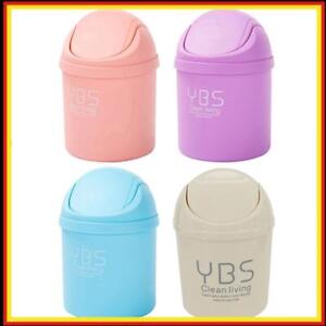 Home Office Waste Bin Small Trash Can Mini Desktop Garbage Basket Roll with Lid