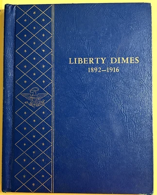 Starter set of 23 Barber dimes in Deluxe Whitman Alb 1893S to 1916 PDOS AG-VF - Image 1 of 4