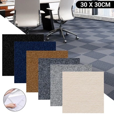 1-40Pcs Tiles Self Adhesive Carpet Floor Tiles Anti-Slide Peel and Stick Mats - Image 1 of 4