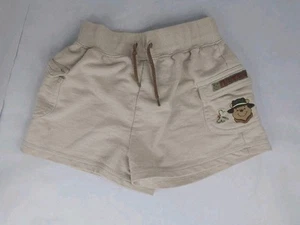 Winnie POOH Y2k Pull On Khaki Tan Shorts Embroidered Off To EXPLORE 6-6x Kids - Picture 1 of 9