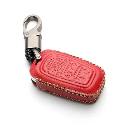 Funda de cuero roja para llavero Chrysler Pacifica 2018 2019 2020 7 botones Foto 1 de 4
