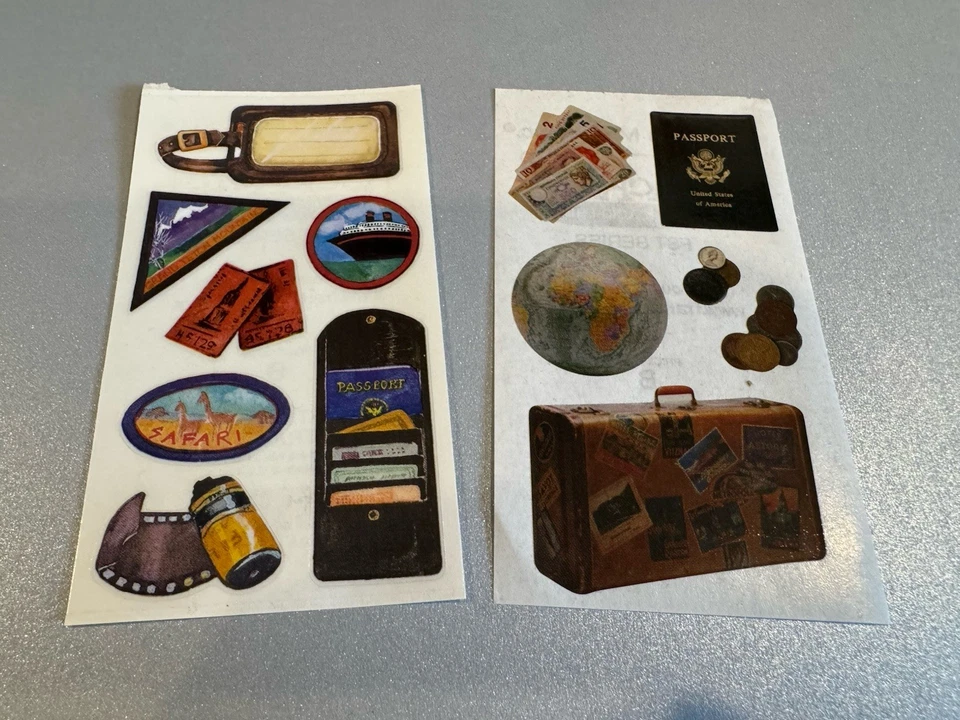 Lot of 2 Travel Stickers Scrapbooking Frances Meyer - Изображение 1 из 1