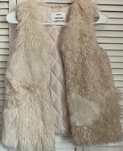 Zara Girls Outerwear Collection Faux Fur Vest Size 9/10Y Sleeveless - Picture 1 of 3