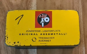 Vintage Litho Blech Metall Box für Feuerzeug Feuersteine ORIGINAL AUERMETALL - Bild 1 von 7
