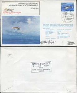 FF5a 70th Ann 1er vuelo de avión a través del canal firmado por A Cameron y K - Imagen 1 de 1