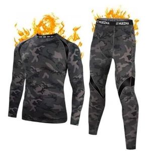  Men's Thermal Top and Bottom Set Underwear Long Johns Base X-Large Camouflage - Picture 1 of 7