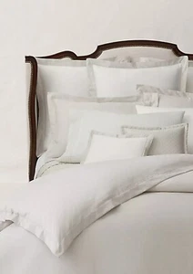Ralph Lauren Organic Cotton Lovan Jacquard Duvet Cover Queen Full White NEW - Picture 1 of 9