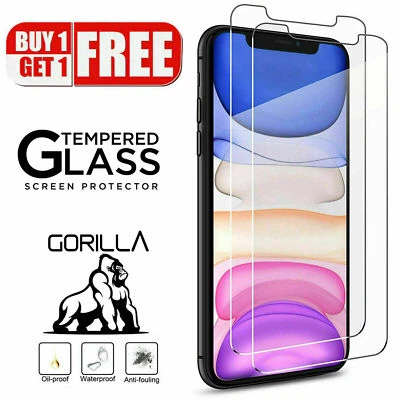 Tempered Glass Screen Protector For iPhone X XR XS 11, 12 13 14 15 16 17 Pro Max - Image 1 of 4