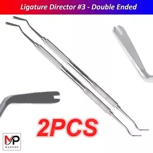 Dental Orthodontic Applying Elastic Ligature Director NO.3 Double Ended Tools X2 - Picture 1 of 6