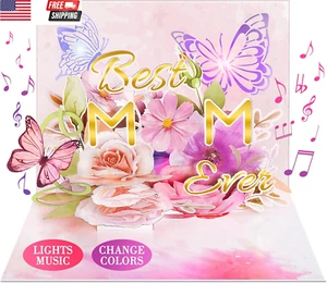 Mother'S Day Card, Music & Lights Pop up Greeting Card for Mom'S Birthday, Gifts - Picture 1 of 6